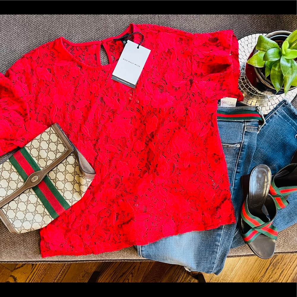 Red Lace Top